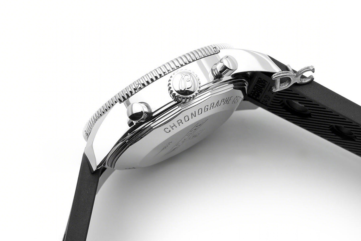 Breitling Superocean Heritage II Chronograph 46 Black Dial in Steel on Rubber Strap-fasswatch