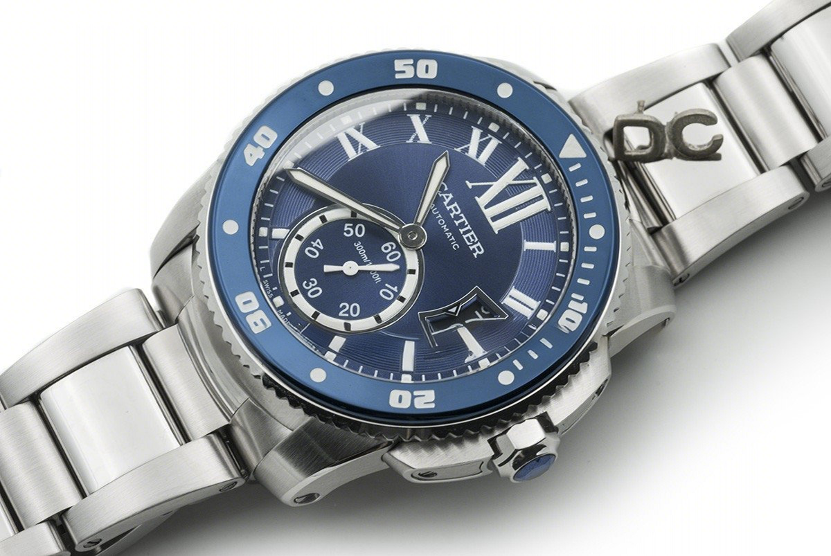 Calibre de Cartier Diver Blue Dial in Steel Bracelet-fasswatch