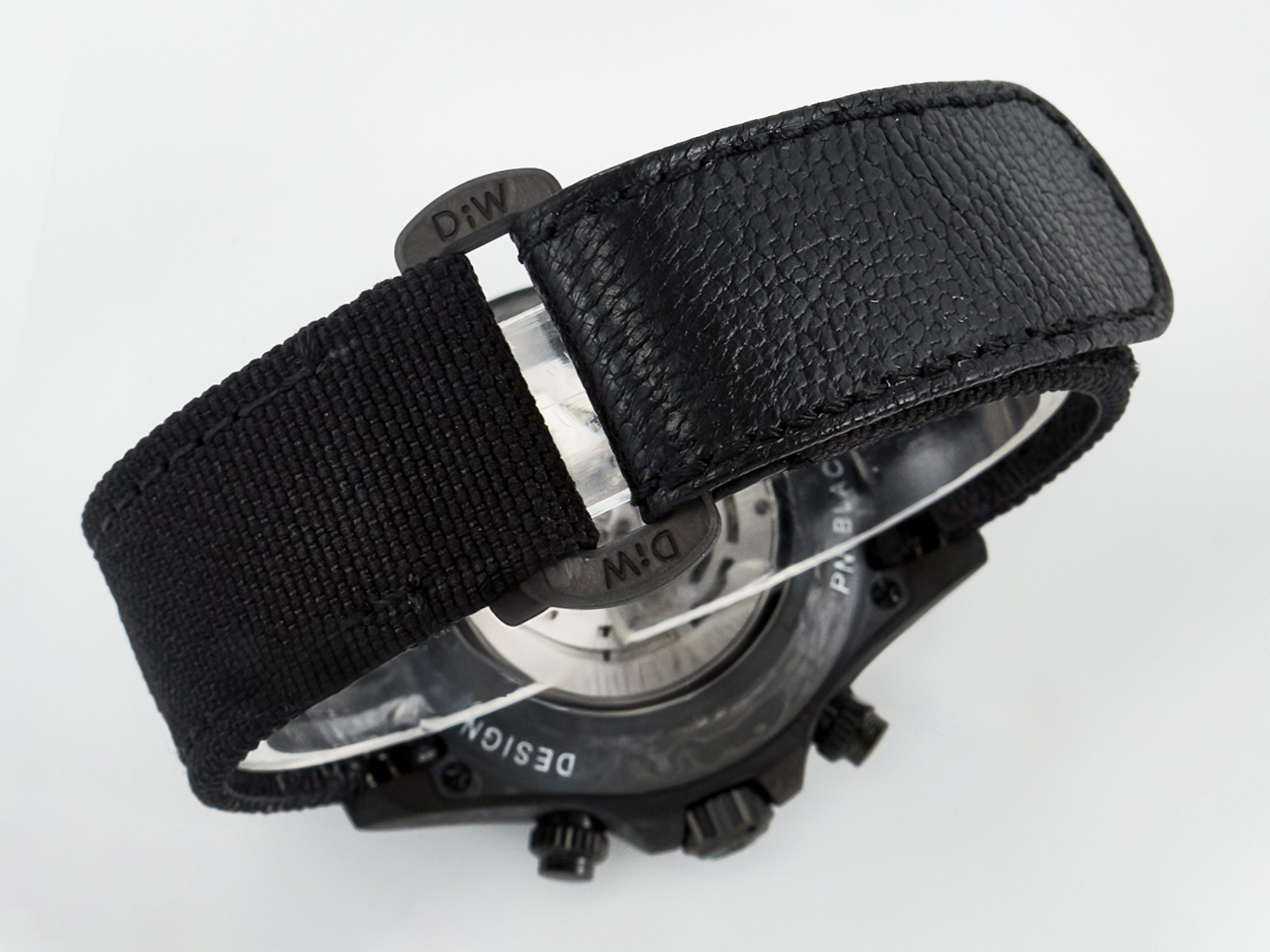 Rolex Daytona DIW Black Carbon DIWF 1:1 Best Edition Black/White Dial on Black Nylon Strap SH4130-fasswatch