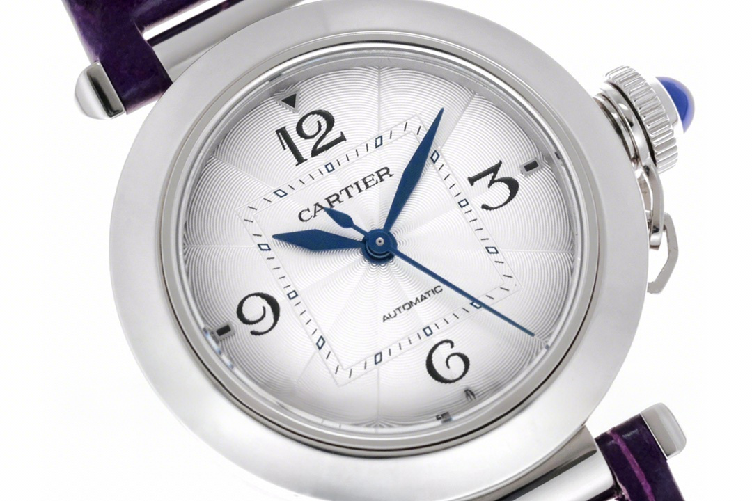 Cartier Pasha de Cartier 35mm in Violet Leather Strap-fasswatch