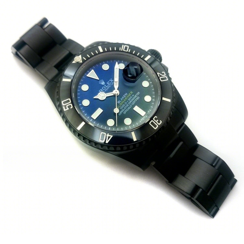 Rolex Blaken Submariner D Blue PVD Steel-fasswatch