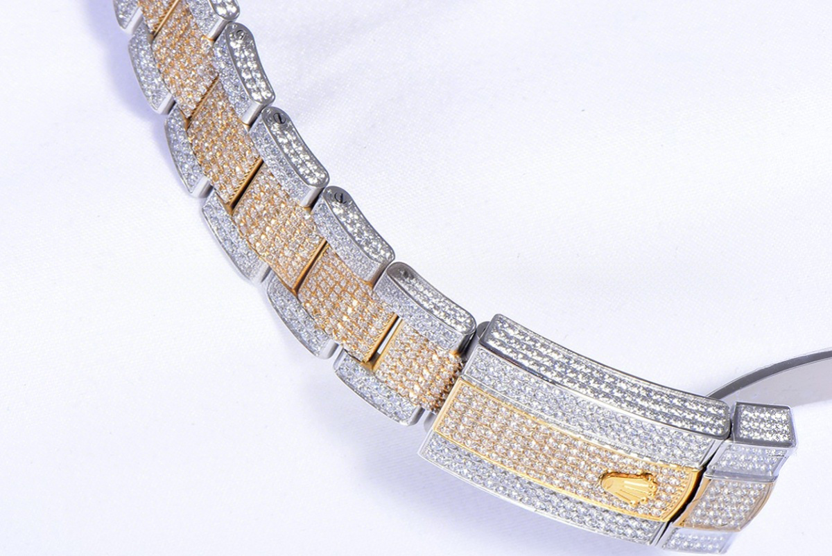 Rolex Datejust 41 126334 Diamond Paved Dial with Stick Markers in Yellow Gold-fasswatch