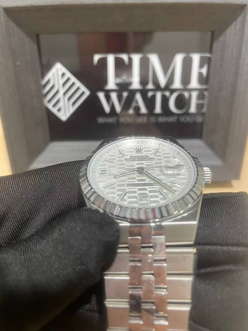 (New in 2025) Rolex M127334-0001 Land-Dweller white/blue/light blue/light white/white rose-fasswatch