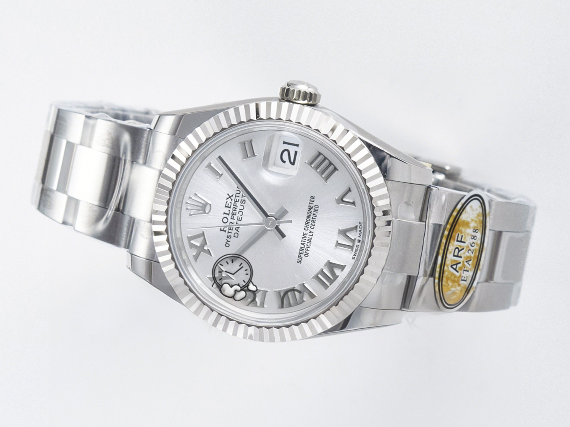 Rolex DateJust 31 278274 ARF 1:1 Best Edition 904L Steel Silver Roman Diamonds Dial on SS Oyster Bracelet ETA 2688-fasswatch