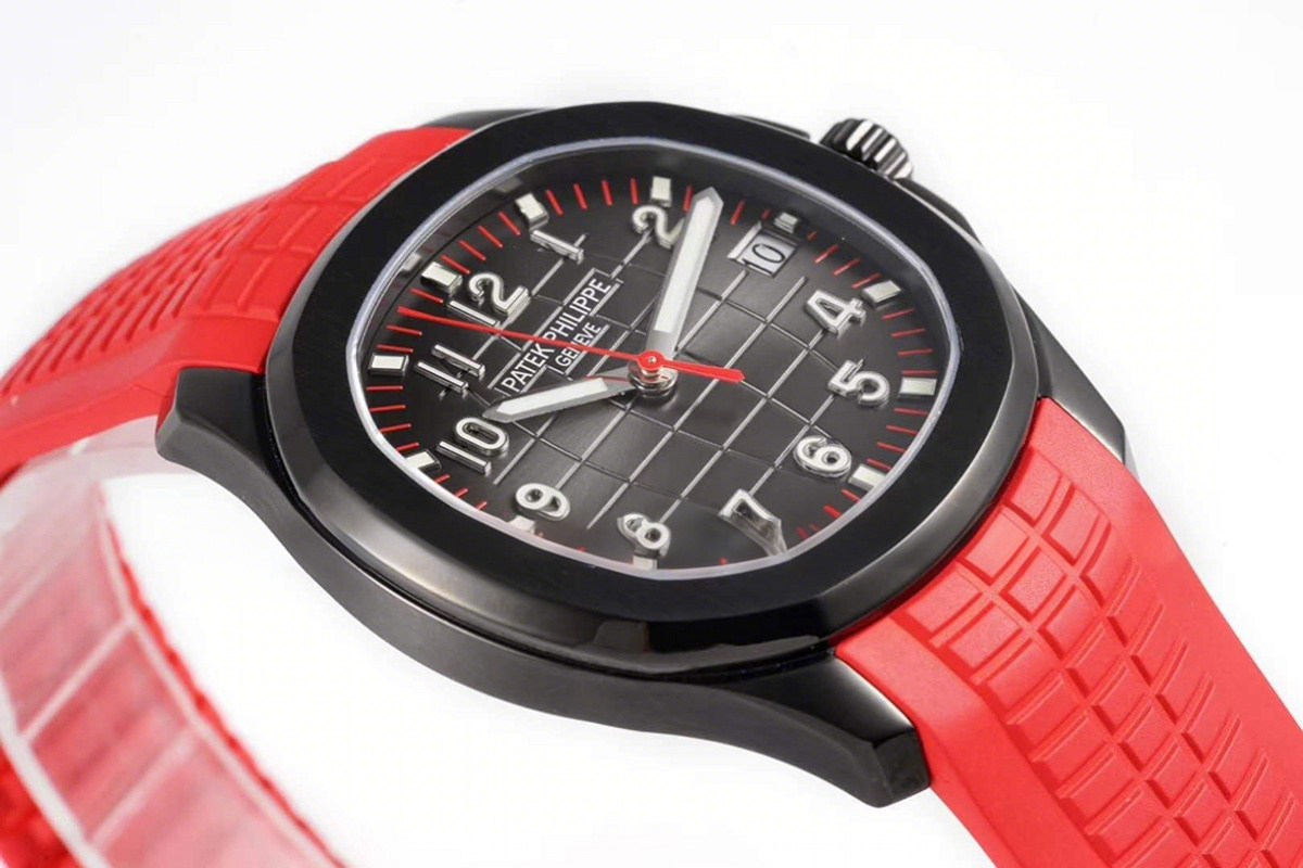 Patek Philippe Aquanaut 5167A ‘Black Venom Limited Edition’ Black Dial on Red Rubber Strap-fasswatch