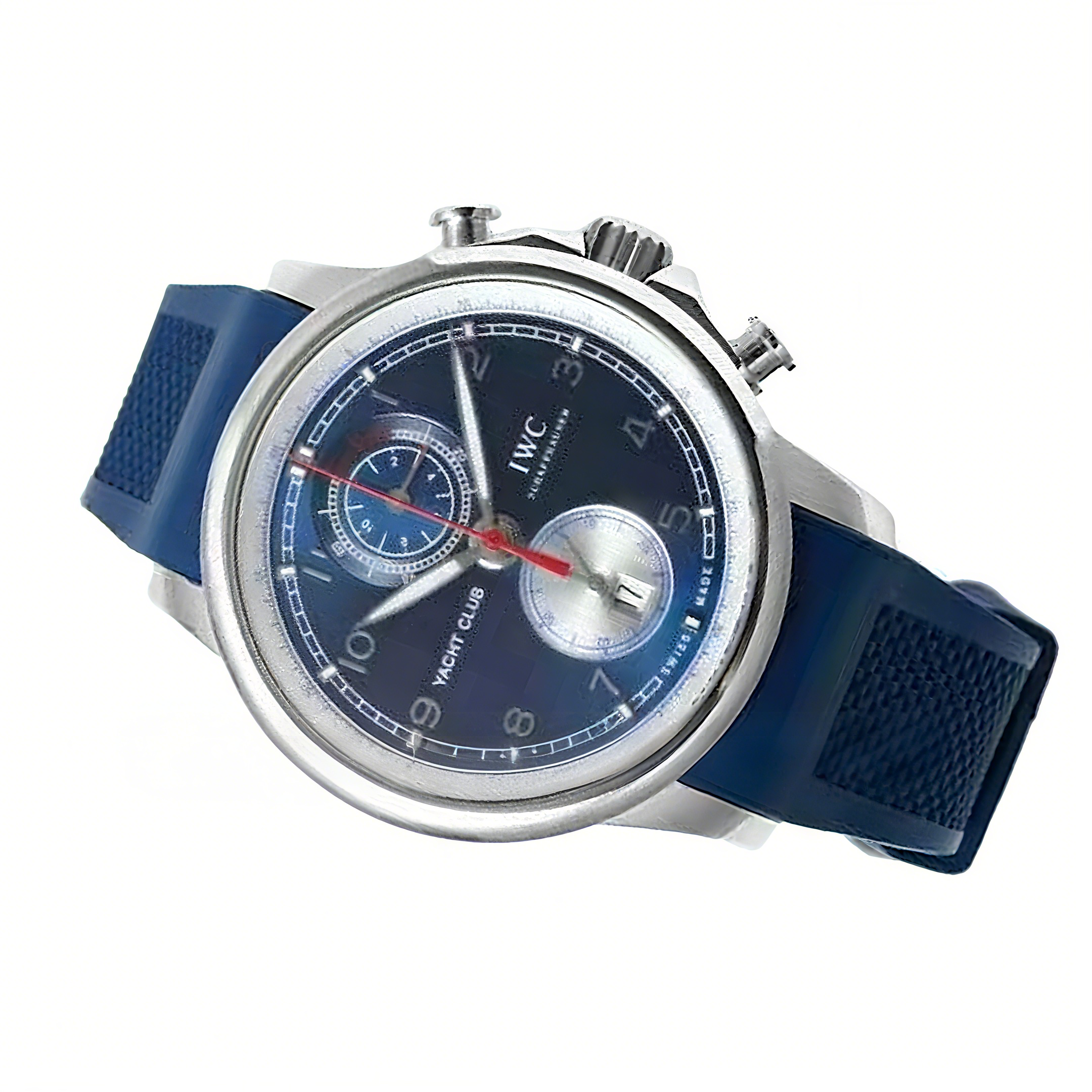 IWC Portugieser Yacht Club Chronograph Edition ”Orlebar Brown” IW390704 Blue Dial in Steel-fasswatch