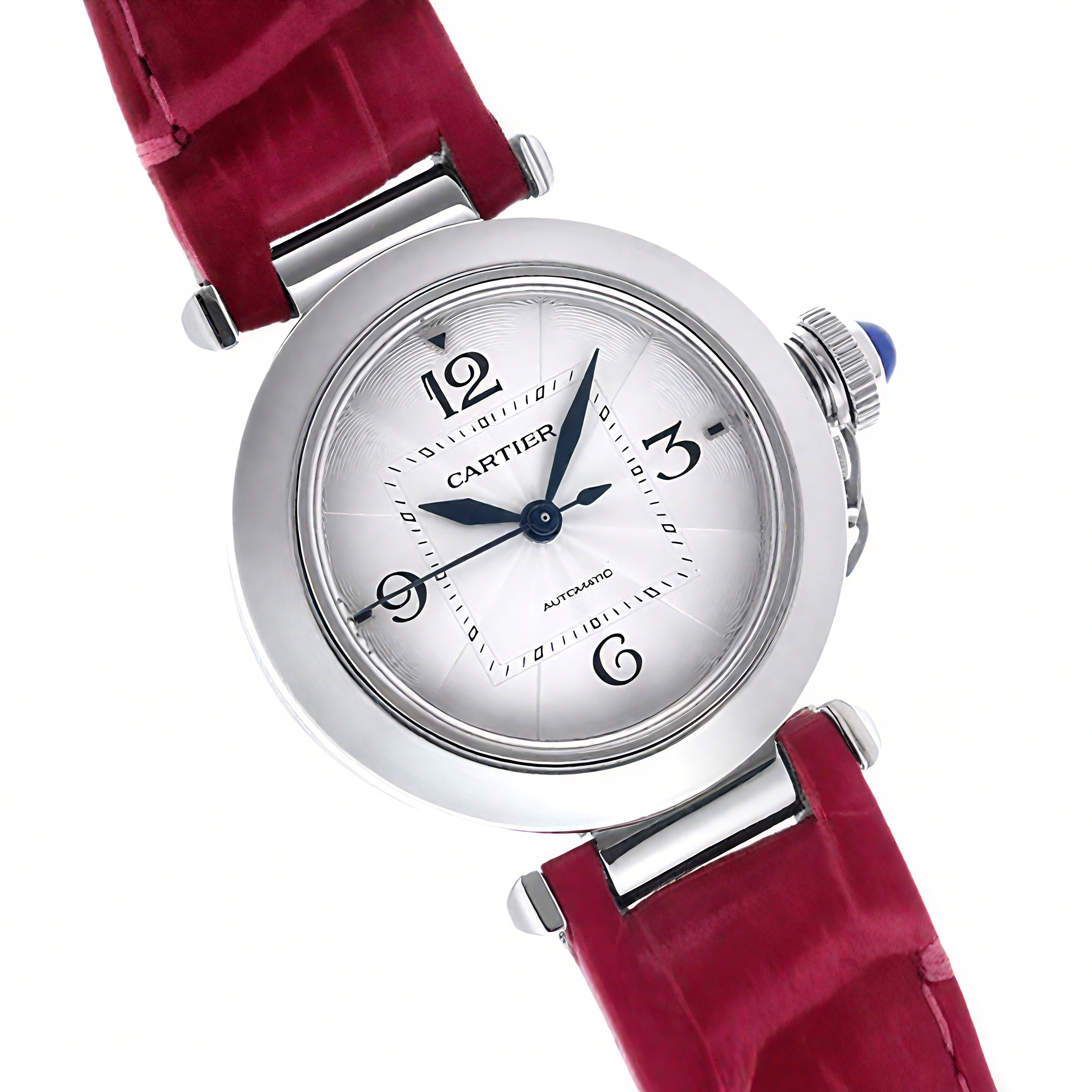 Cartier Pasha de Cartier 35mm in Pink Leather Strap-fasswatch