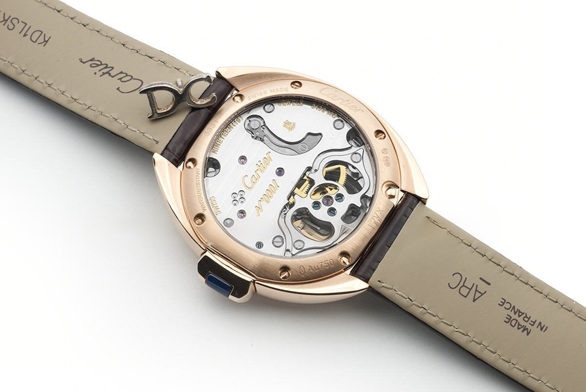 Cle de Cartier Tourbillon Rose Gold 35mm on Brown Leather Strap-fasswatch