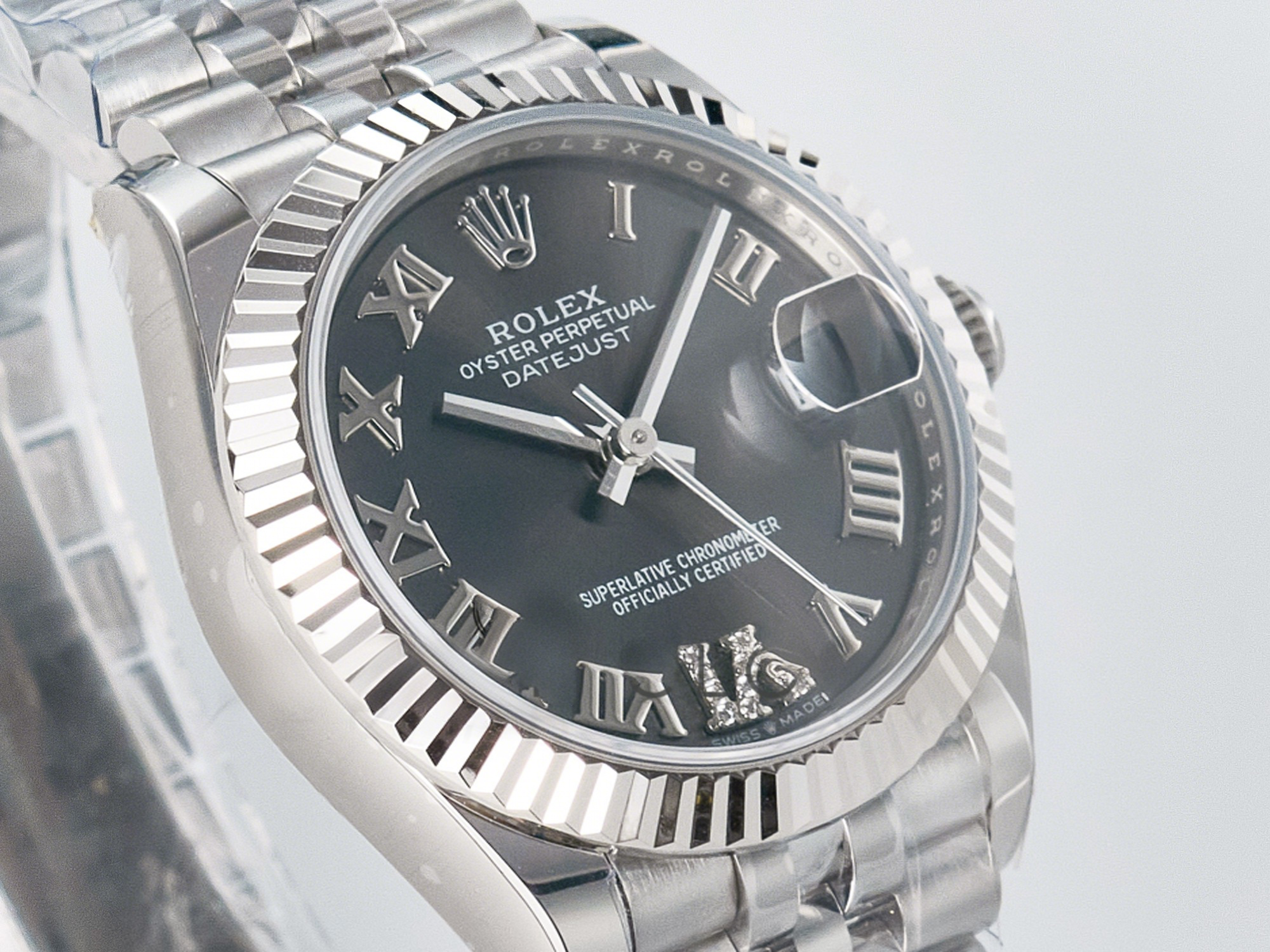 Rolex DateJust 31 278274 ARF 1:1 Best Edition 904L Steel Gray Roman Diamonds Dial on SS Jubilee Bracelet ETA 2688-fasswatch