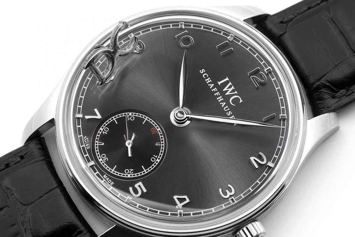 IWC Portuguese Hand Wound Eight Days IW510202 Black Dial in Steel-fasswatch