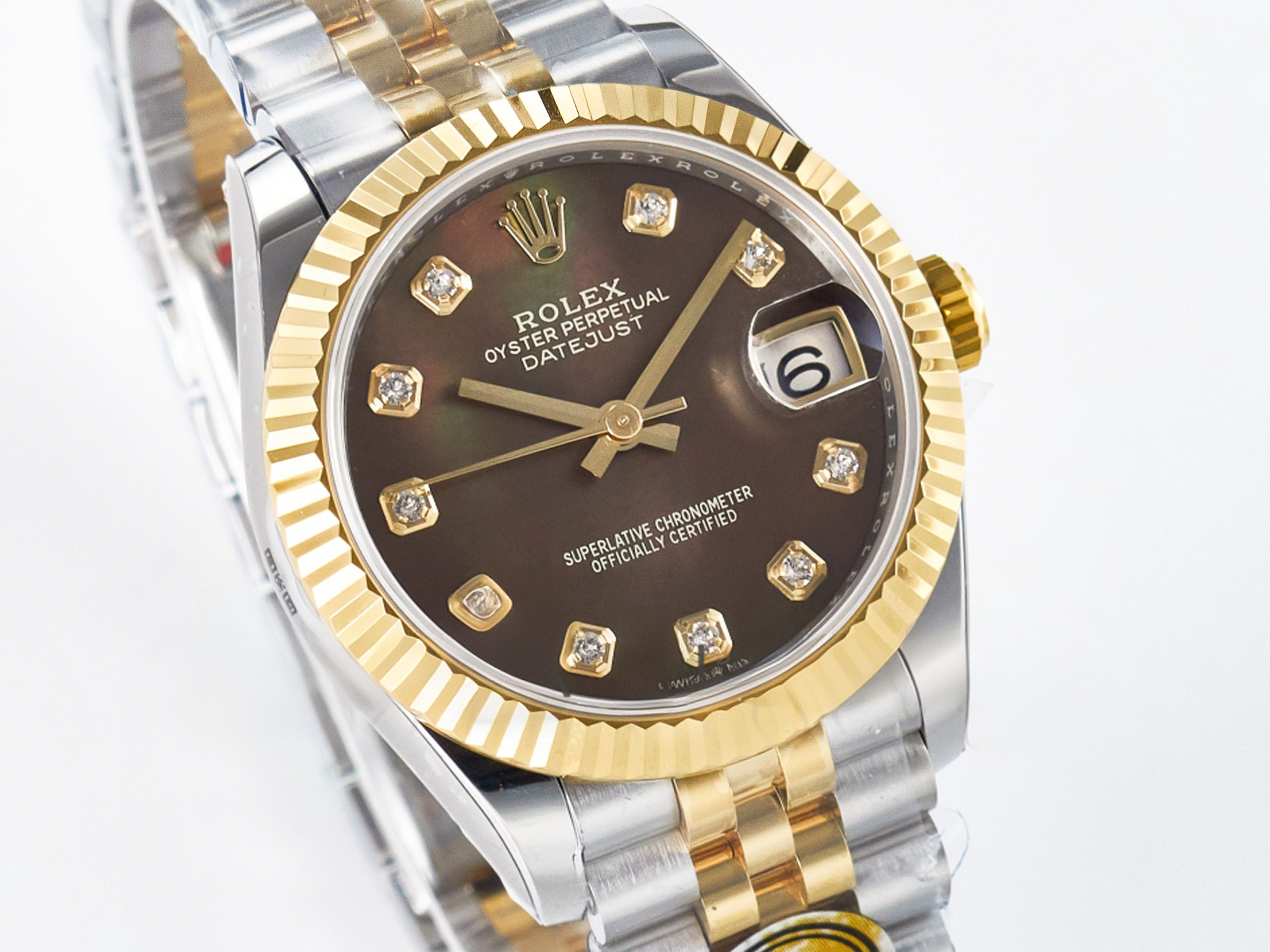 Rolex DateJust 31 278273 ARF 1:1 Best Edition 904L Steel Brown Diamonds Dial on SS/YG Jubilee Bracelet ETA 2688-fasswatch