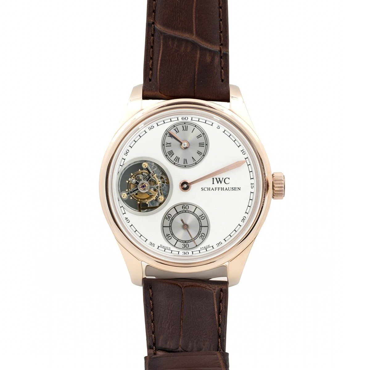 IWC Portuguese Regulator Tourbillon IW5446 White Dial in Rose Gold-fasswatch