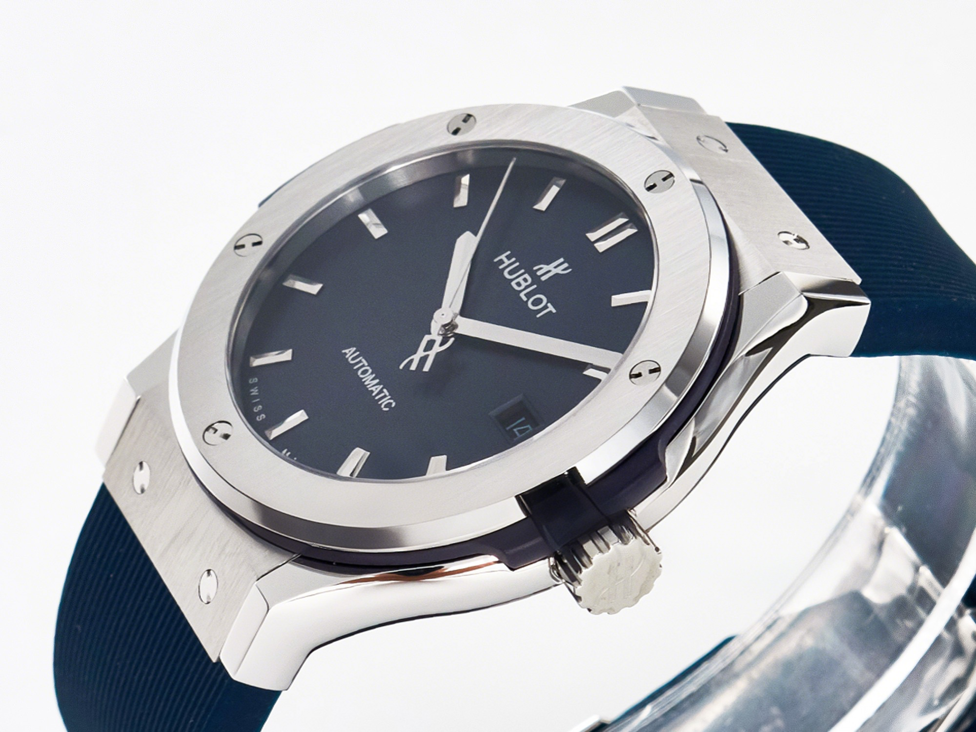 Hublot Classic Fusion Bang 42mm HBF 1:1 Best Edition Blue Dial on Blue Rubber Strap A2892-fasswatch