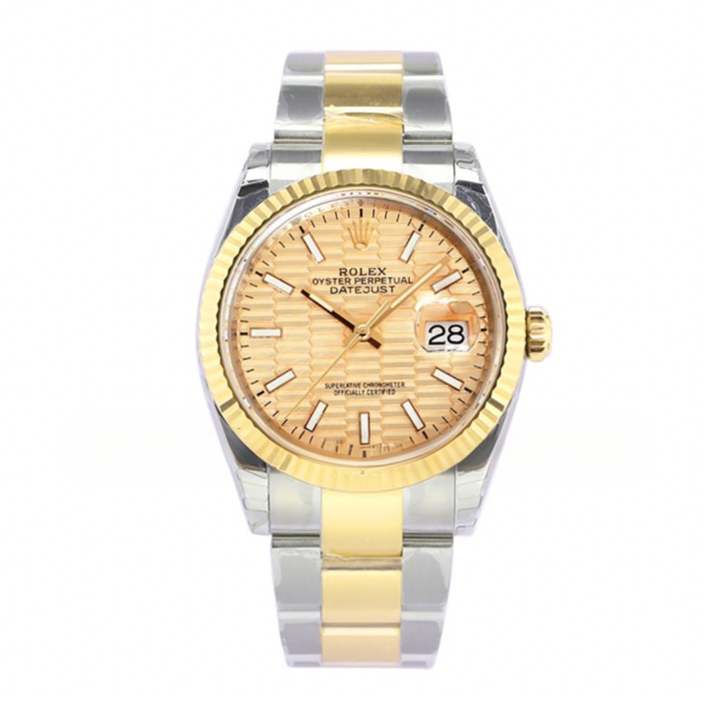 Rolex Datejust 36 126233 Golden Motif Dial in Steel/Yellow Gold in Oyster Bracelet-fasswatch