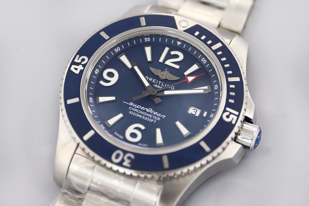 Breitling Superocean Automatic 44mm in Blue Dial on Blue Bezel Ref: A17366D81C1A1-fasswatch