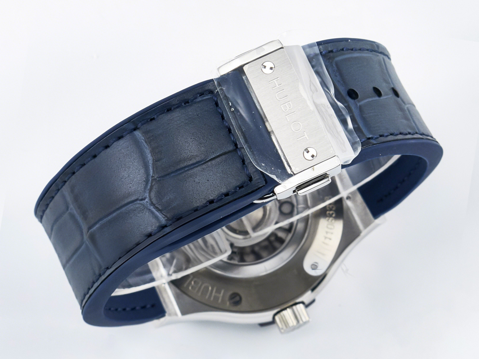 Hublot Classic Fusion Bang 42mm HBF 1:1 Best Edition Blue Dial Diamonds Bezel on Blue Leather Strap A2892-fasswatch