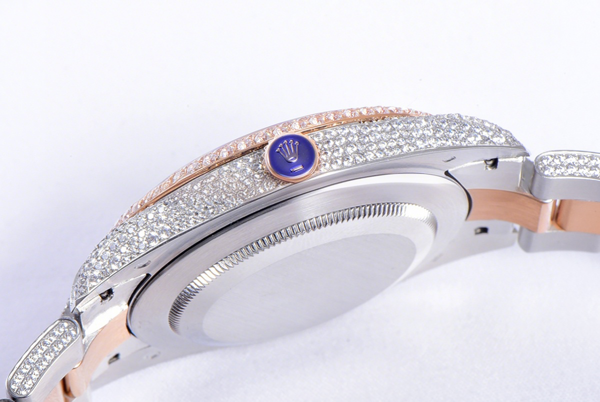 Rolex Datejust 41 126334 Diamond Paved Dial with Stick Markers in Rose Gold-fasswatch