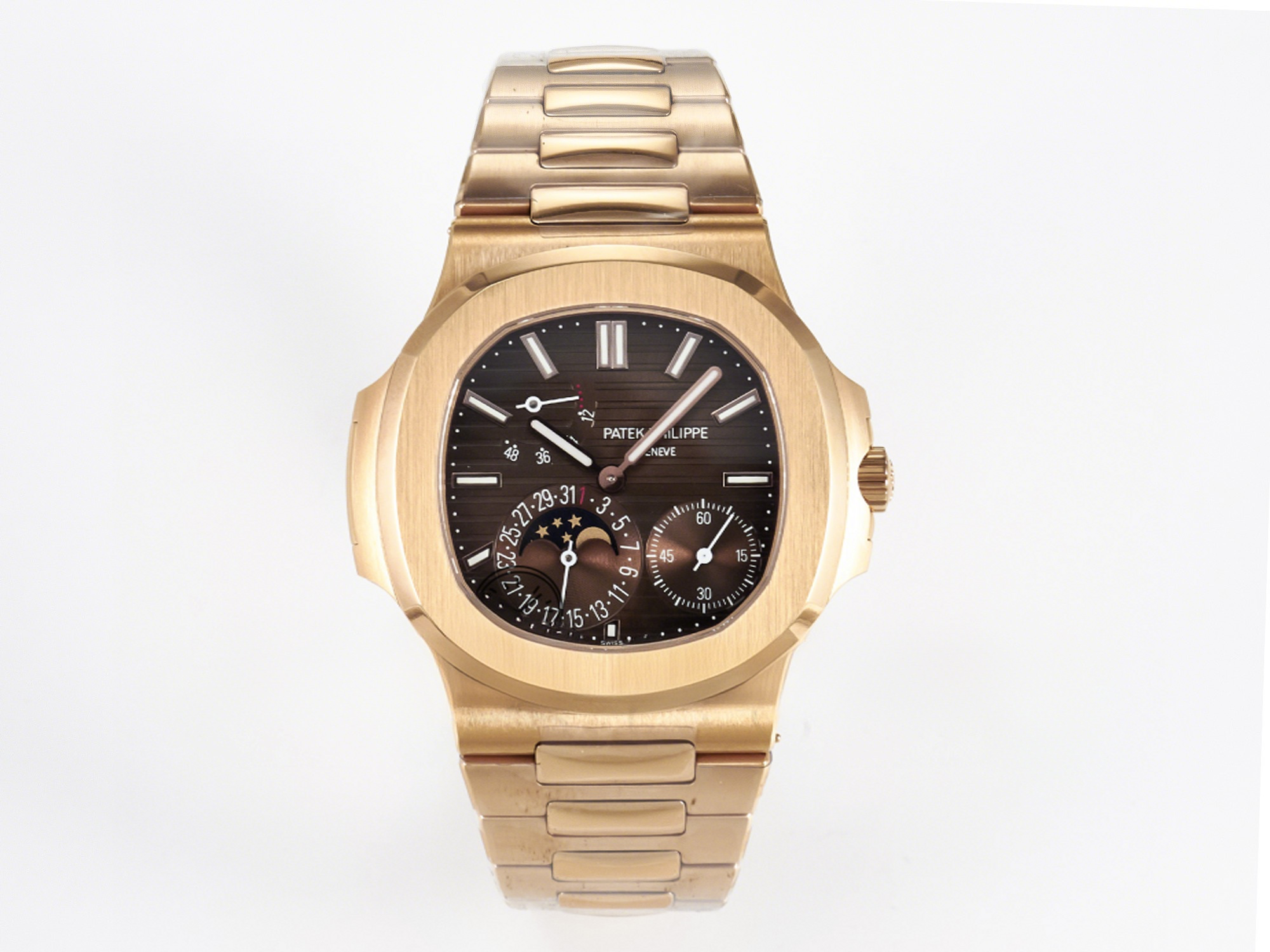Patek Philippe Nautilus 5712 RG PPF 1:1 Best Edition Brown Dial on RG Bracelet PPF240 Super Clone V4+-fasswatch