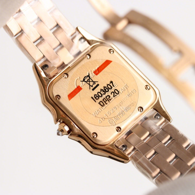 Cartier Panthère De Cartier 27mm White Dial in Rose Gold with Diamond Bezel-fasswatch