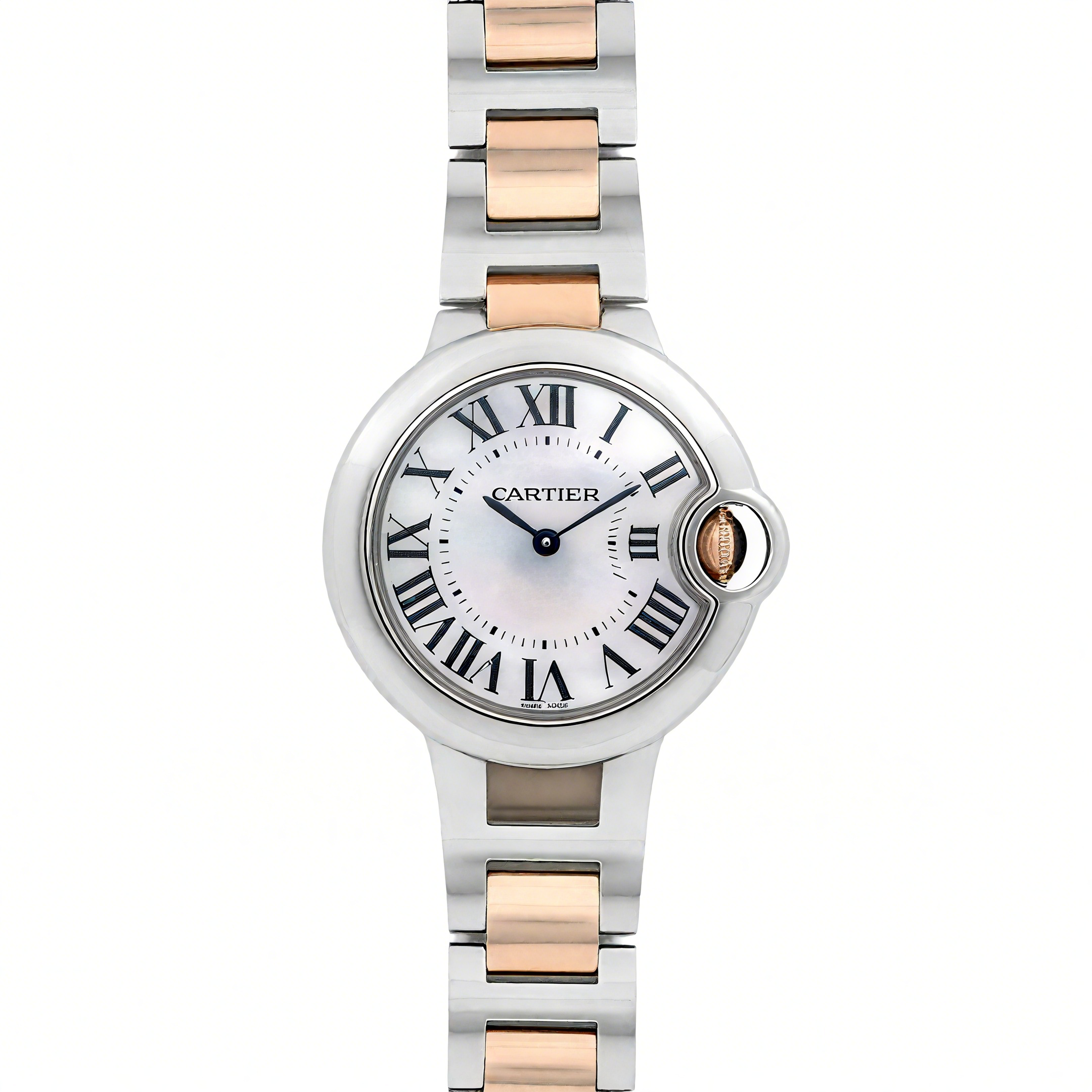 Ballon Bleu de Cartier 33mm Mother of Pearl Dial in Steel and Gold-fasswatch