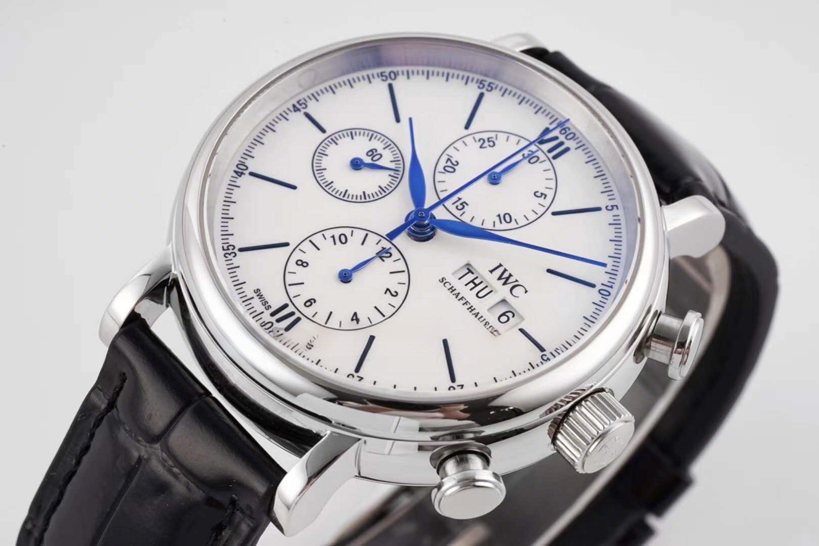 IWC Portofino Chronograph IW391024 Edition “150 Years” White Dial in Steel-fasswatch