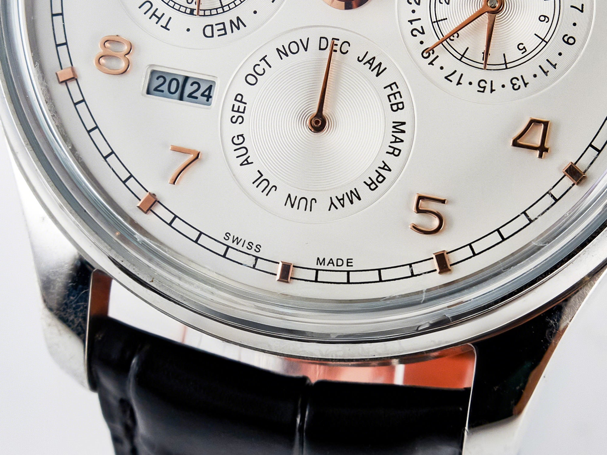 IWC IW5033 Portugieser Perpetual Calendar SS V9F 1:1 Best Edition White Dial on Black Leather Strap A52610-fasswatch