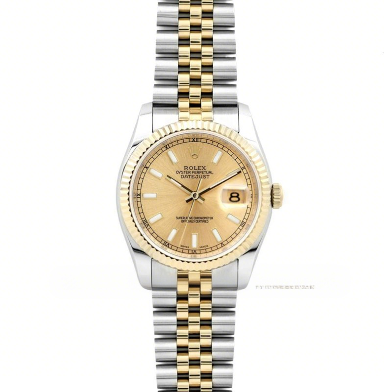 Rolex Datejust II 116333 Yellow Gold Dial in Gold/Steel with Stick Markers-fasswatch