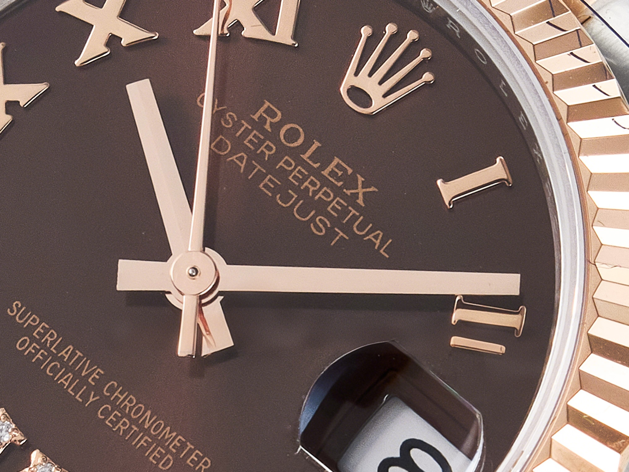 Rolex DateJust 31 278271 ARF 1:1 Best Edition 904L Steel Brown Roman Diamonds Dial on SS/RG Oyster Bracelet ETA 2688-fasswatch