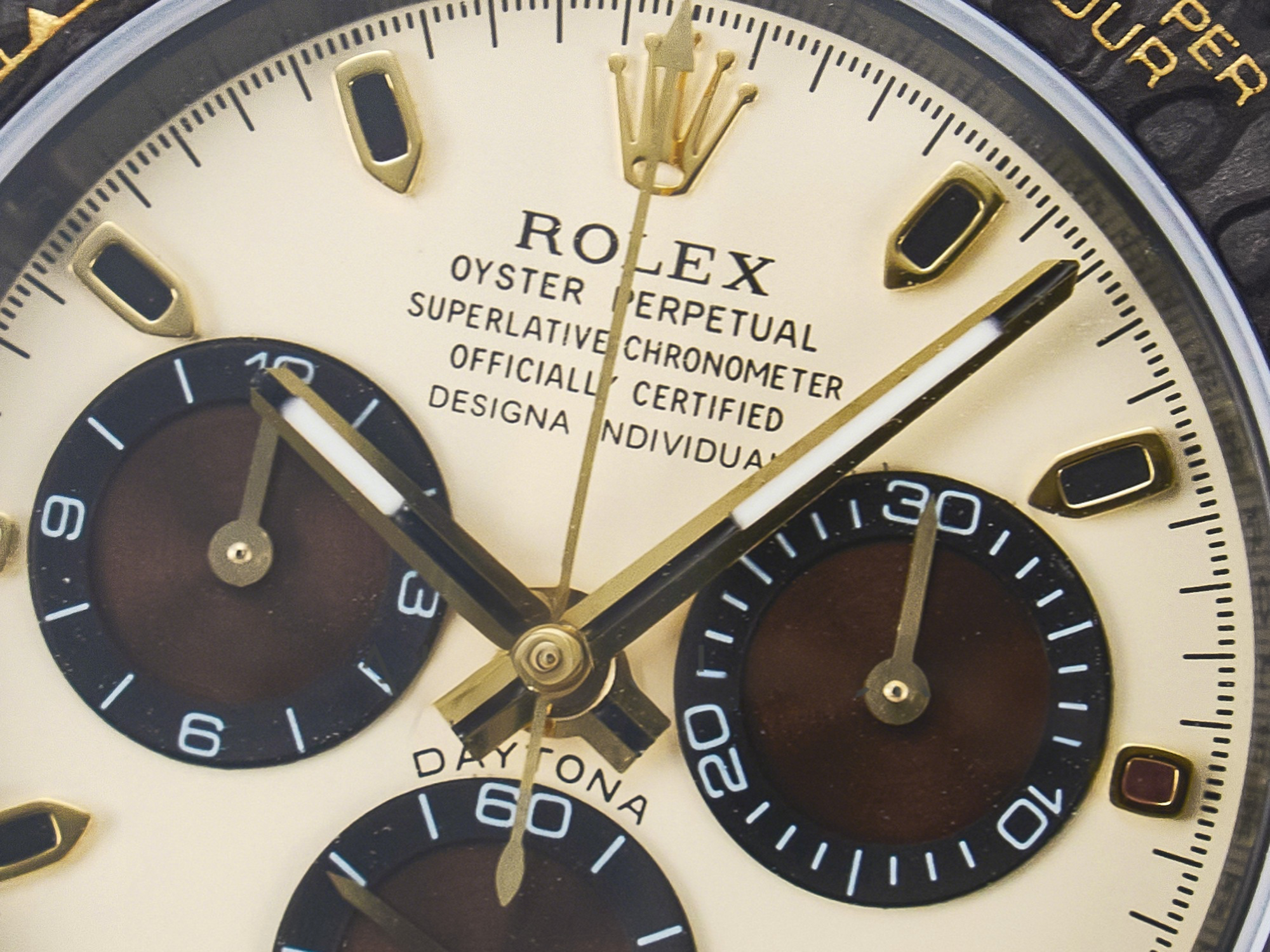 Rolex Daytona DIW Carbon Case DIWF Edition Cream/Brown Dial on White Nylon Strap A7750-fasswatch