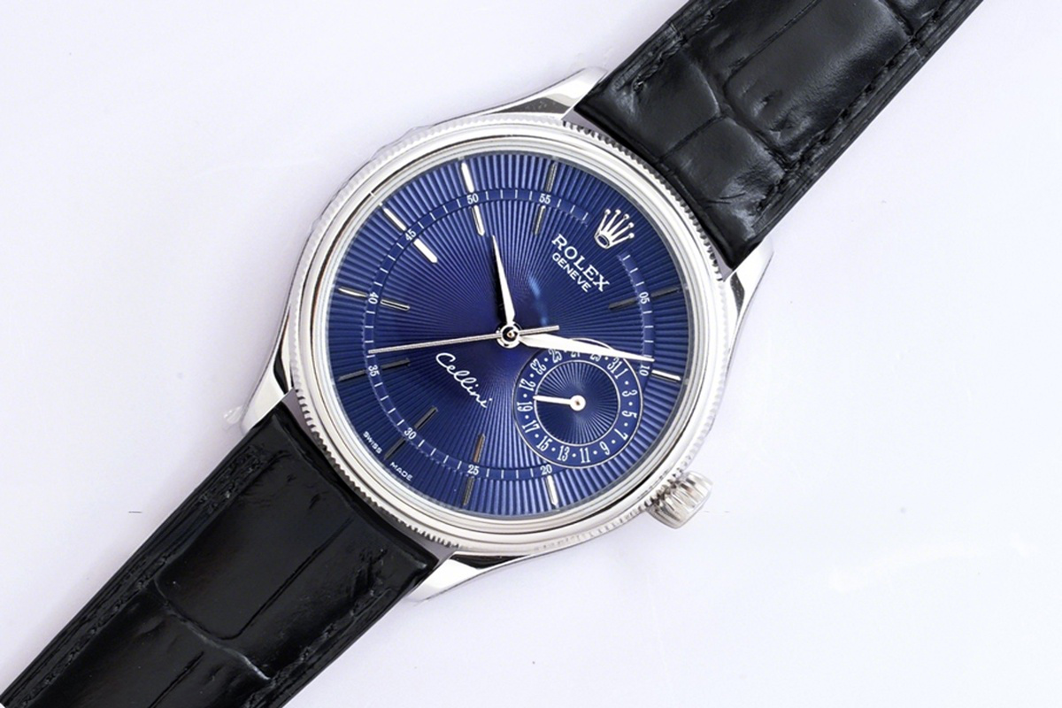 Rolex Cellini Date 50519 Blue Dial in White Gold-fasswatch