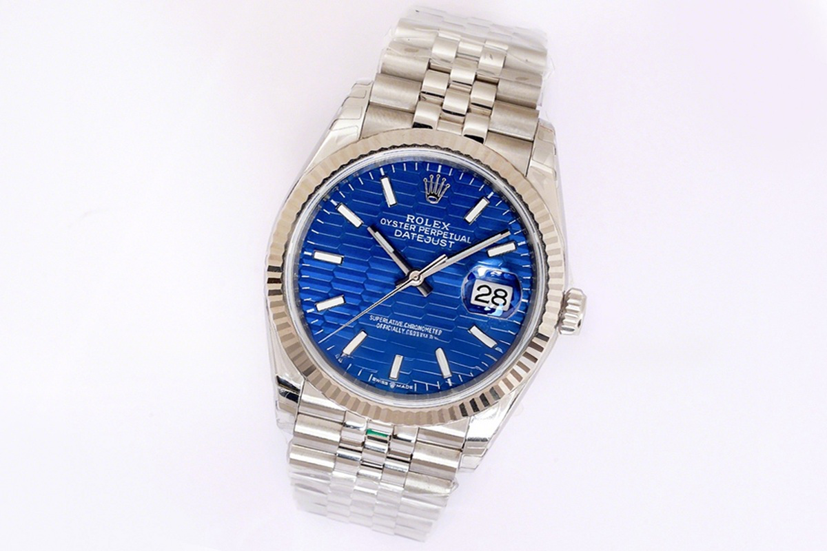 Rolex Datejust 36 126234 Blue Motif Dial in Steel in Jubilee Bracelet-fasswatch