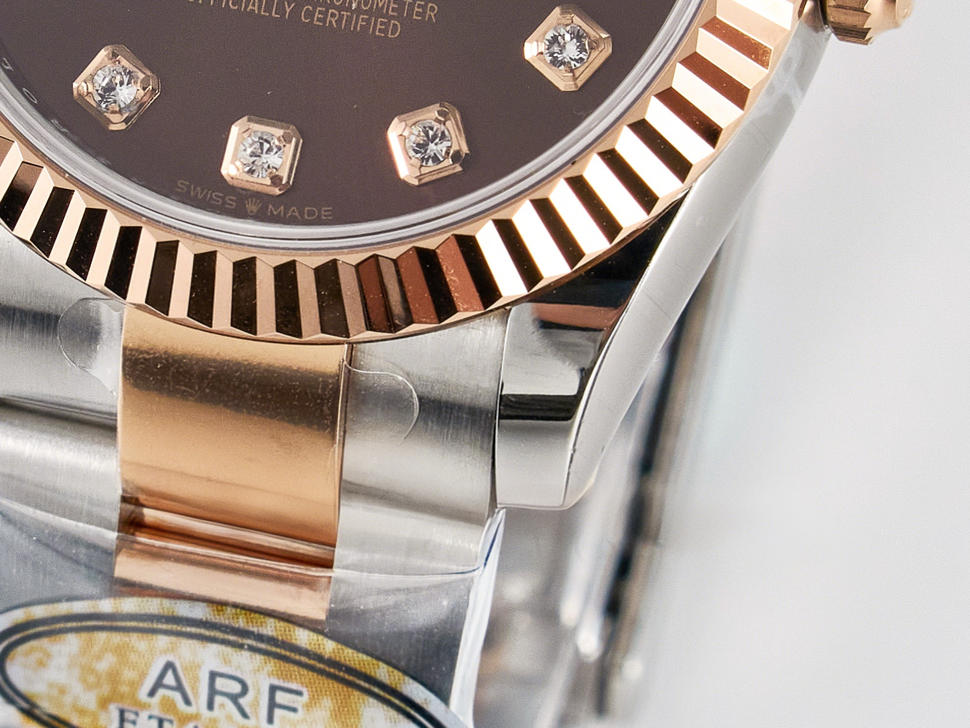 Rolex DateJust 31 278271 ARF 1:1 Best Edition 904L Steel Brown Diamonds Dial on SS/RG Oyster Bracelet ETA 2688-fasswatch