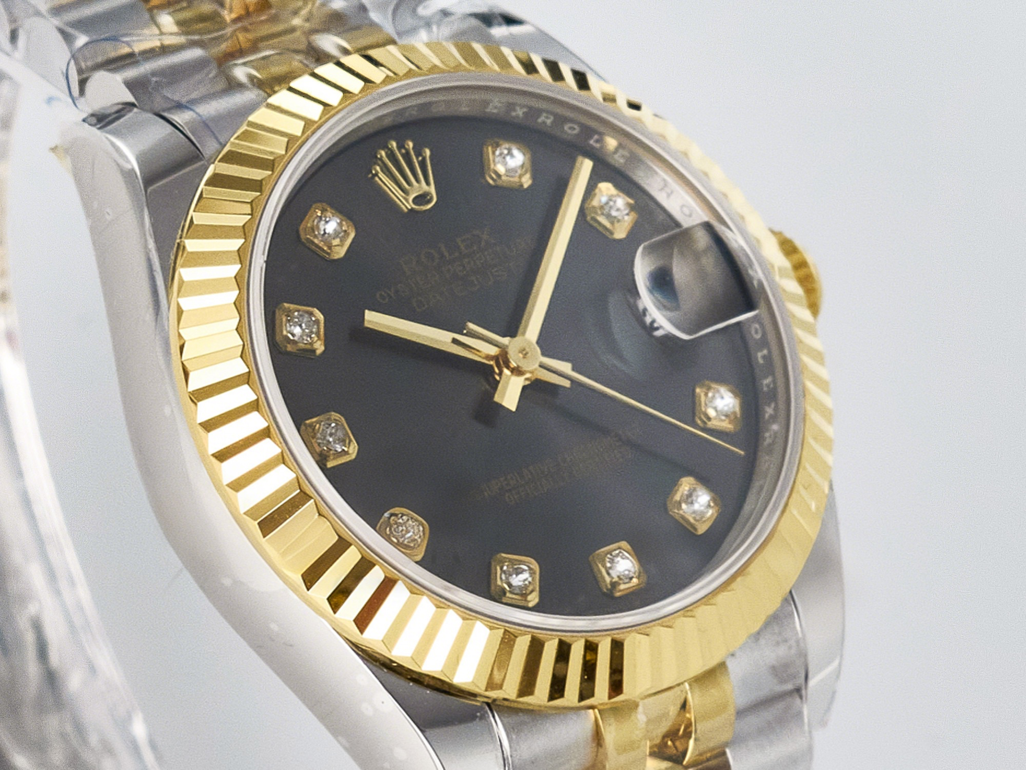 Rolex DateJust 31 278273 ARF 1:1 Best Edition 904L Steel Gray Diamonds Dial on SS/YG Jubilee Bracelet ETA 2688-fasswatch