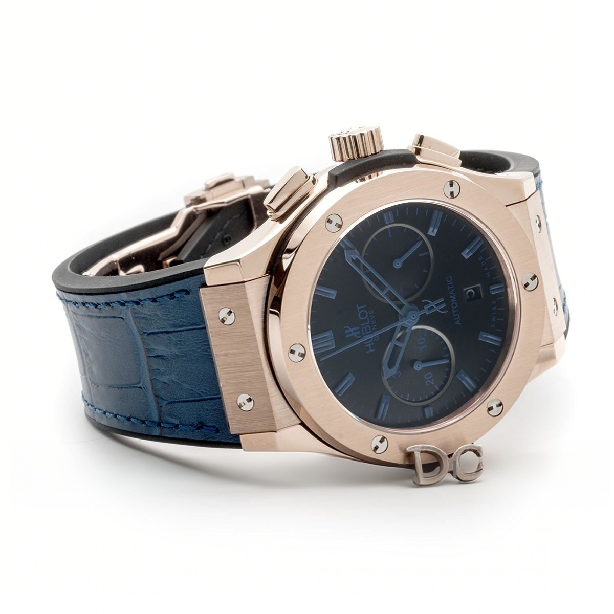 Hublot Classic Fusion Chronograph Blue Dial with Blue Marker in Rose Gold-fasswatch
