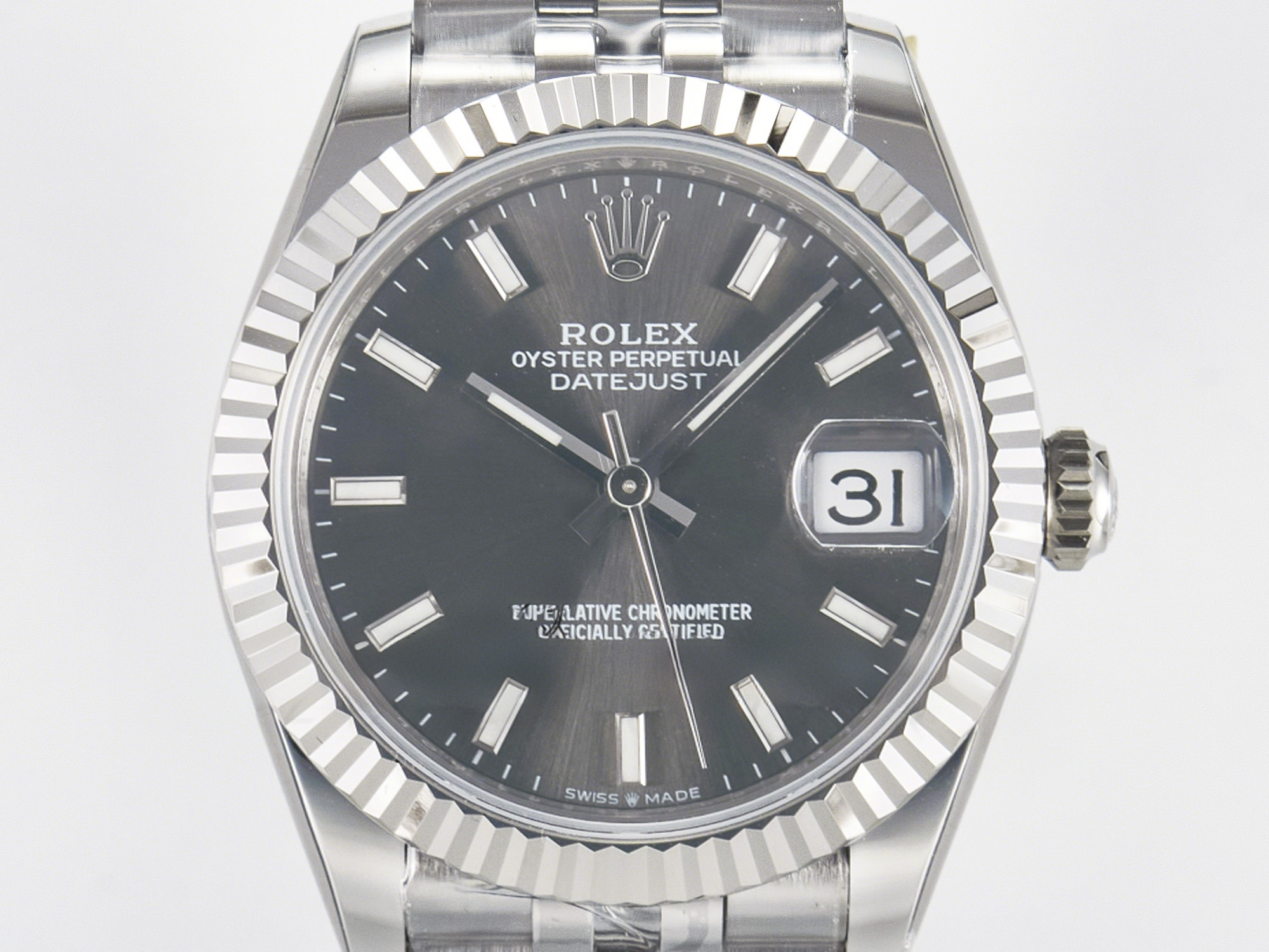 Rolex DateJust 31 278274 ARF 1:1 Best Edition 904L Steel Gray Dial Stick Marker on SS Jubilee Bracelet ETA 2688-fasswatch