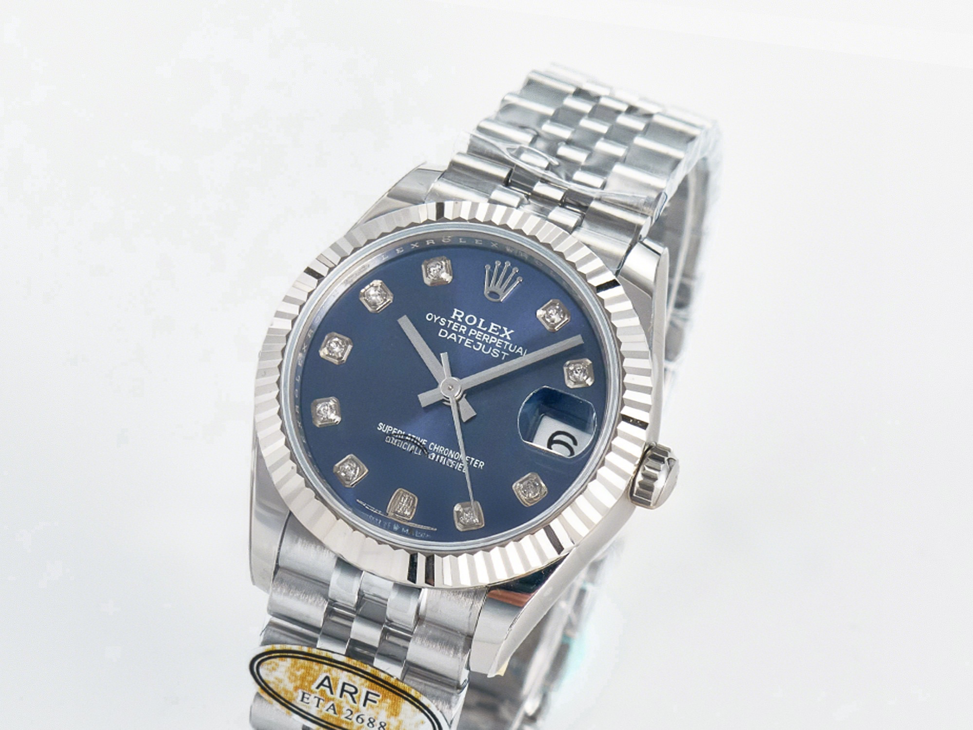 Rolex DateJust 31 278274 ARF 1:1 Best Edition 904L Steel Blue Diamonds Dial on SS Jubilee Bracelet ETA 2688-fasswatch