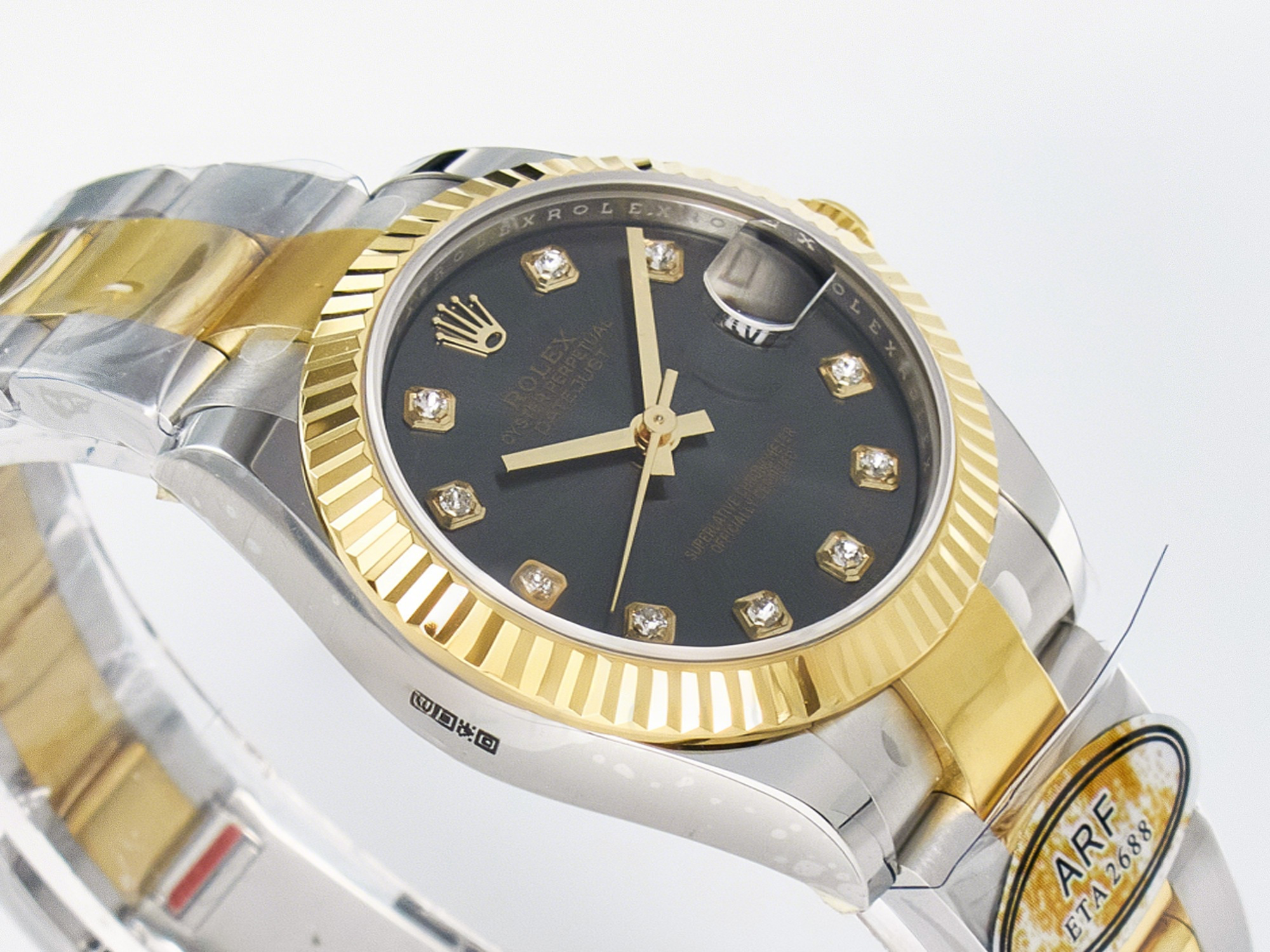 Rolex DateJust 31 278273 ARF 1:1 Best Edition 904L Steel Gray Diamonds Dial on SS/YG Oyster Bracelet ETA 2688-fasswatch