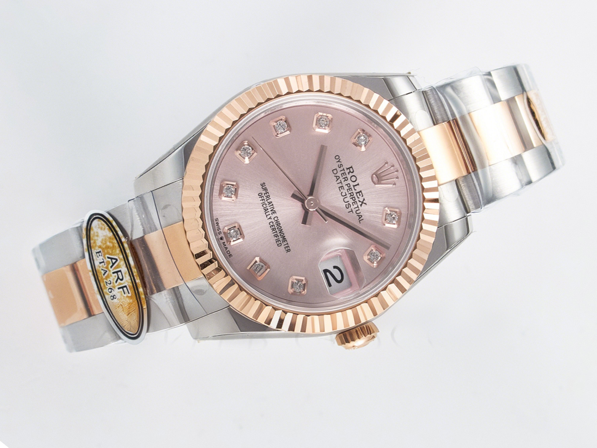 Rolex DateJust 31 278271 ARF 1:1 Best Edition 904L Steel RG Diamonds Dial on SS/RG Oyster Bracelet ETA 2688-fasswatch