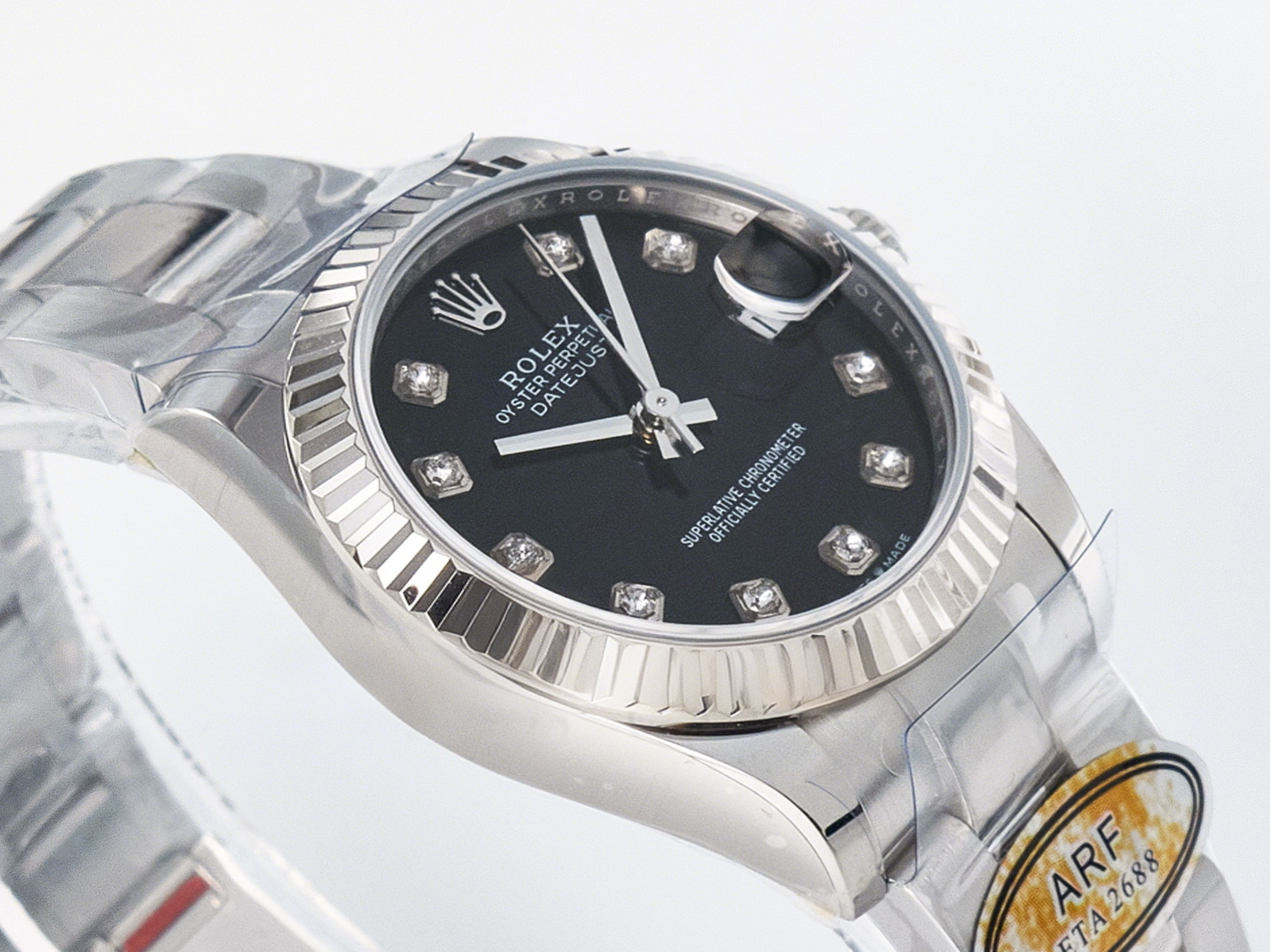 Rolex DateJust 31 278274 ARF 1:1 Best Edition 904L Steel Black Diamonds Dial on SS Oyster Bracelet ETA 2688-fasswatch