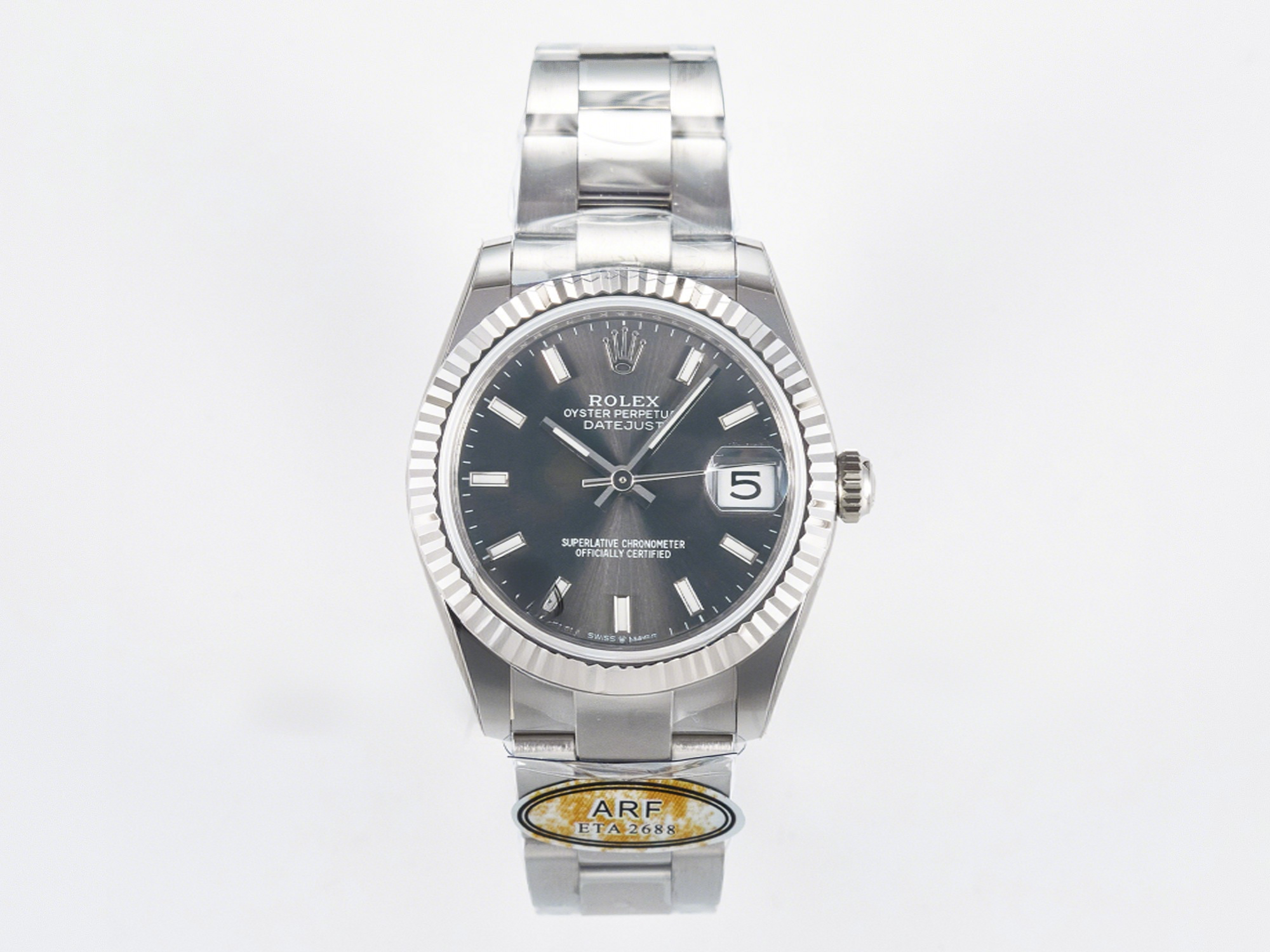 Rolex DateJust 31 278274 ARF 1:1 Best Edition 904L Steel Gray Dial Stick Marker on SS Oyster Bracelet ETA 2688-fasswatch
