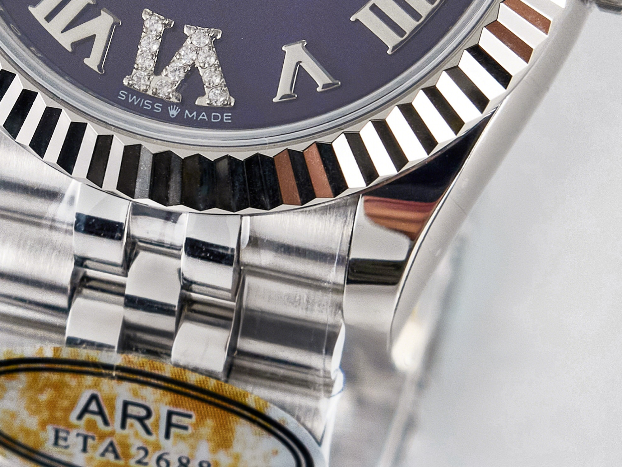 Rolex DateJust 31 278274 ARF 1:1 Best Edition 904L Steel Purple Roman Dial on SS Jubilee Bracelet ETA 2688-fasswatch