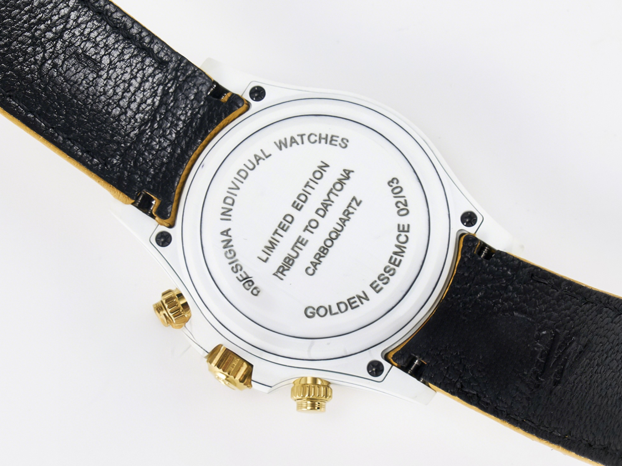 Rolex Daytona DIW White Carbon Case YG Bezel DIWF Edition YG Dial on Brown Leather Strap A7750-fasswatch