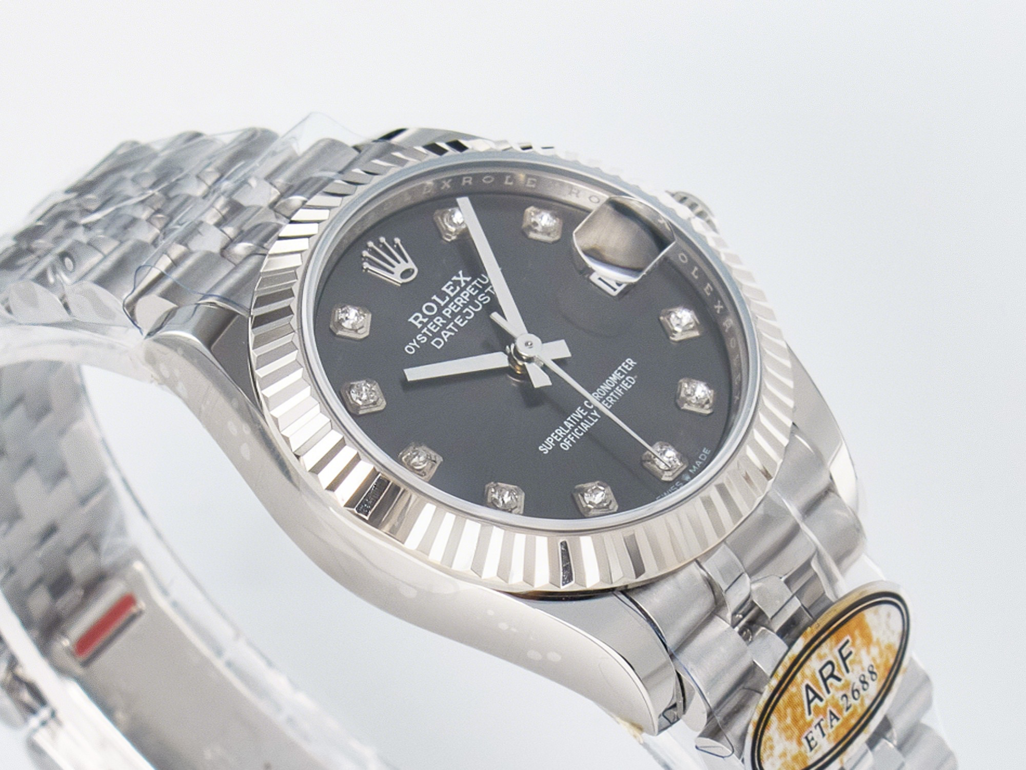 Rolex DateJust 31 278274 ARF 1:1 Best Edition 904L Steel Gray Diamonds Dial on SS Jubilee Bracelet ETA 2688-fasswatch