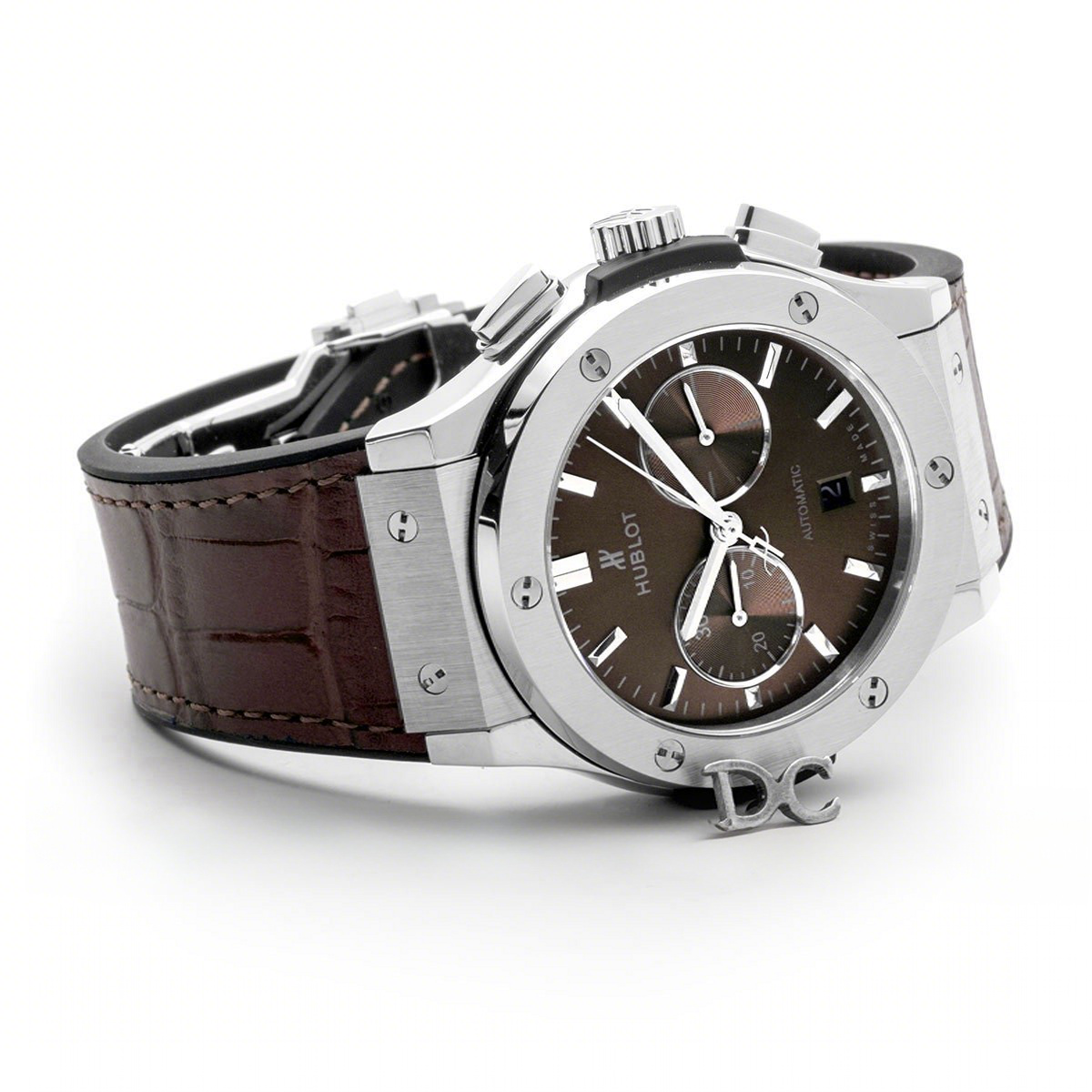Hublot Classic Fusion Chronograph Brown Dial in Steel-fasswatch
