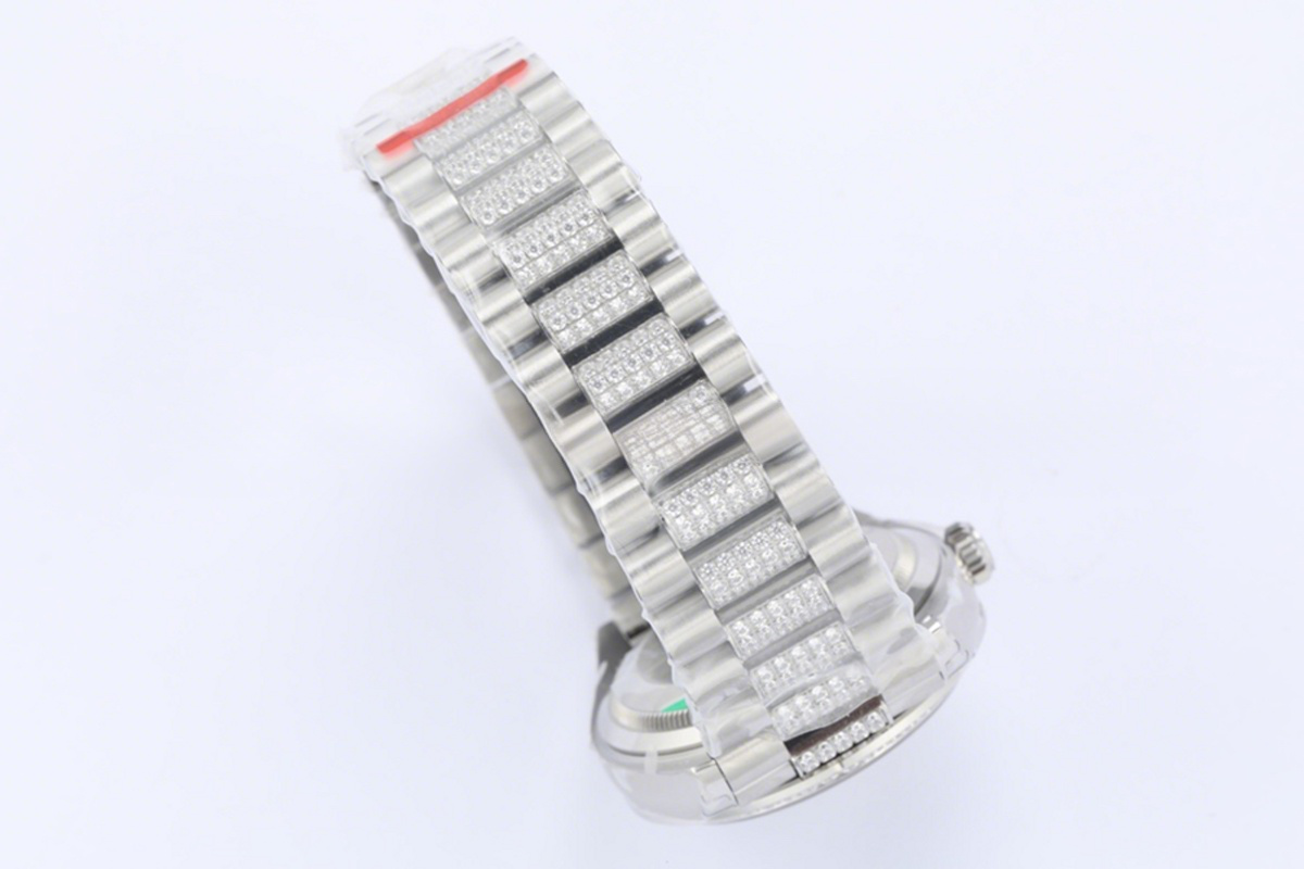 Rolex Day-Date 36 128349RBR MOP Dial with Diamond Bezel in White Gold-fasswatch