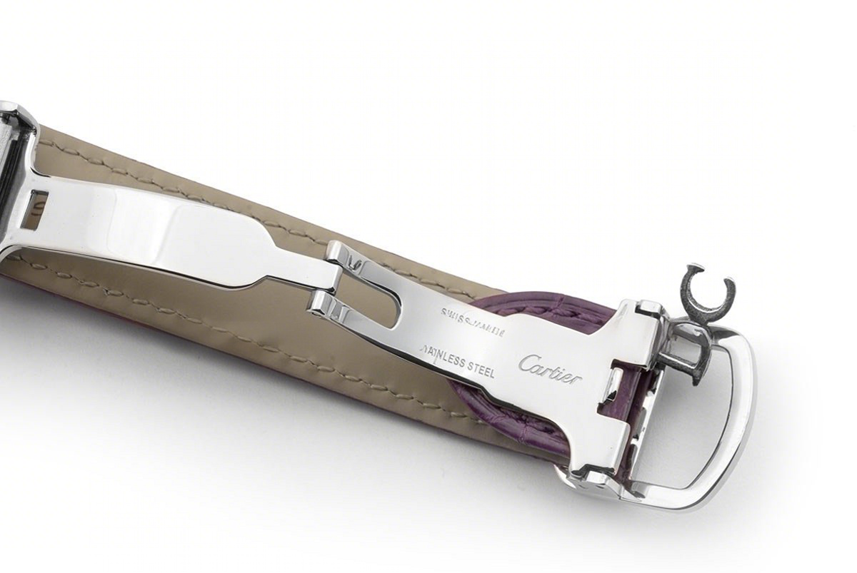 Cle de Cartier Tourbillon White Gold 35mm on Purple Leather Strap-fasswatch