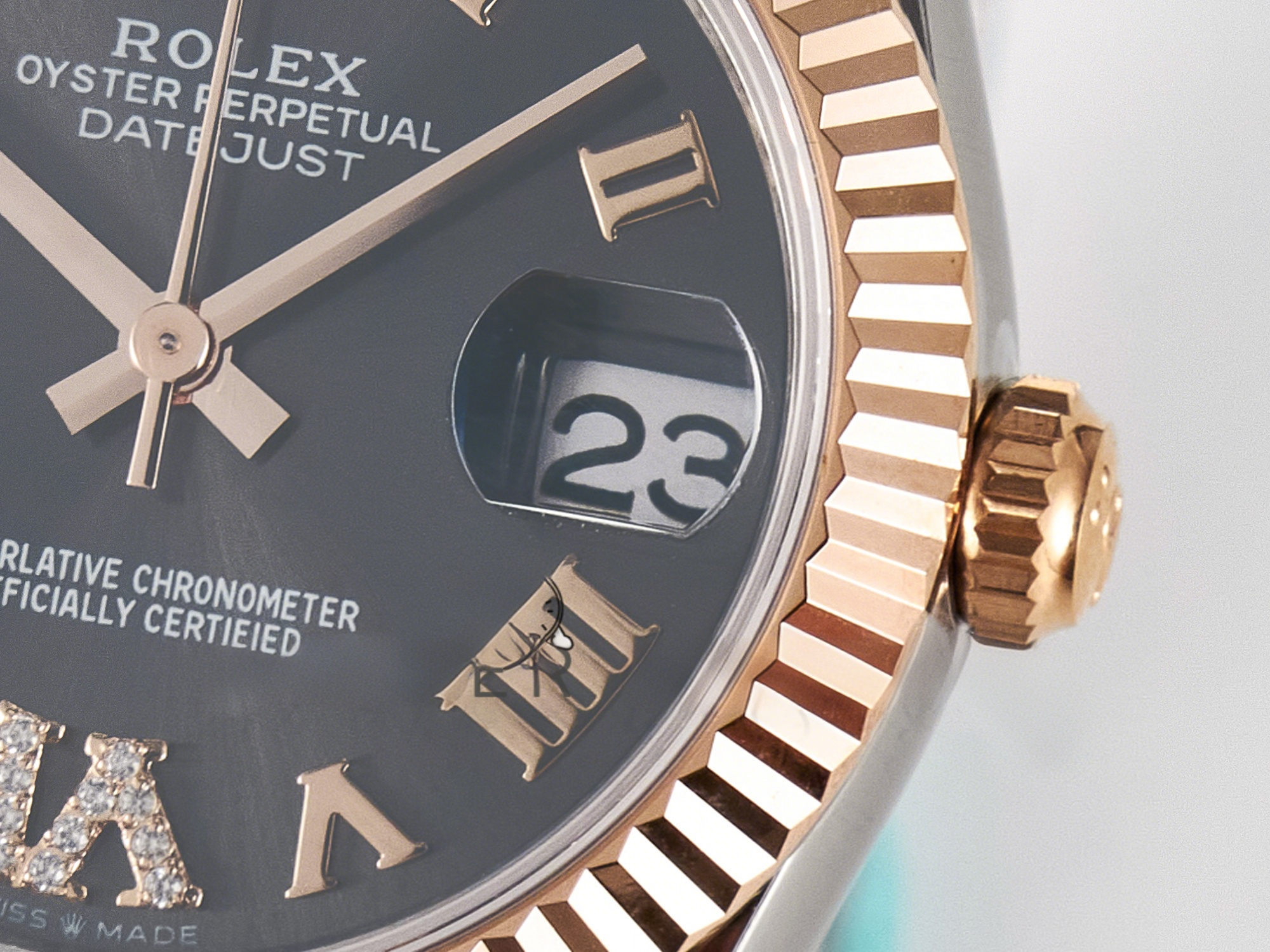 Rolex DateJust 31 278271 ARF 1:1 Best Edition 904L Steel Gray Roman Diamonds Dial on SS/RG Jubilee Bracelet ETA 2688-fasswatch