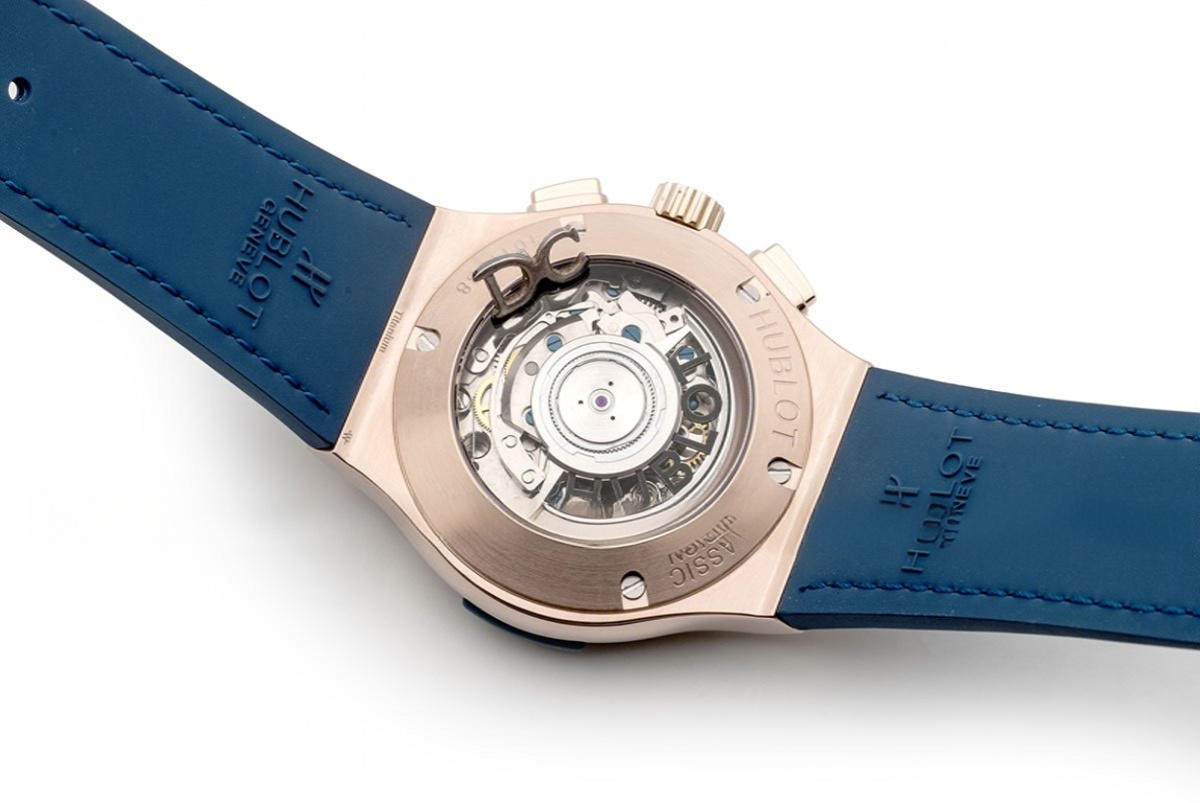 Hublot Classic Fusion Chronograph Blue Dial in Rose Gold-fasswatch
