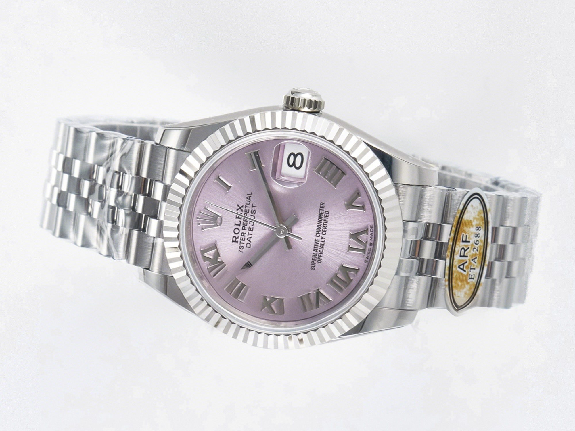 Rolex DateJust 31 278274 ARF 1:1 Best Edition 904L Steel Pink Roman Dial on SS Jubilee Bracelet ETA 2688-fasswatch