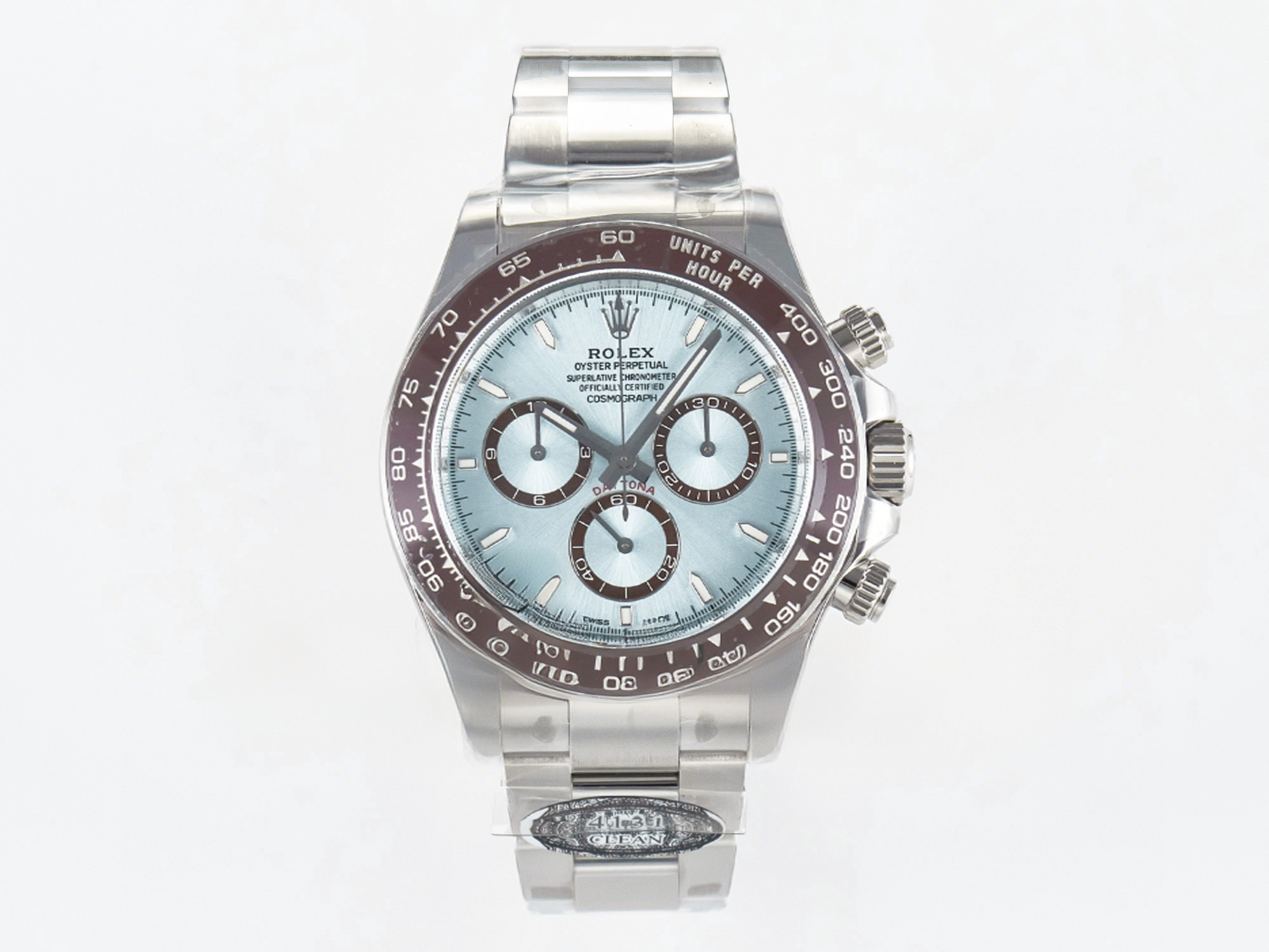 Rolex Daytona 126506 Clean 1:1 Best Edition 904L Steel Ice Blue Dial Crystral Markers on SS Bracelet SH4131-fasswatch